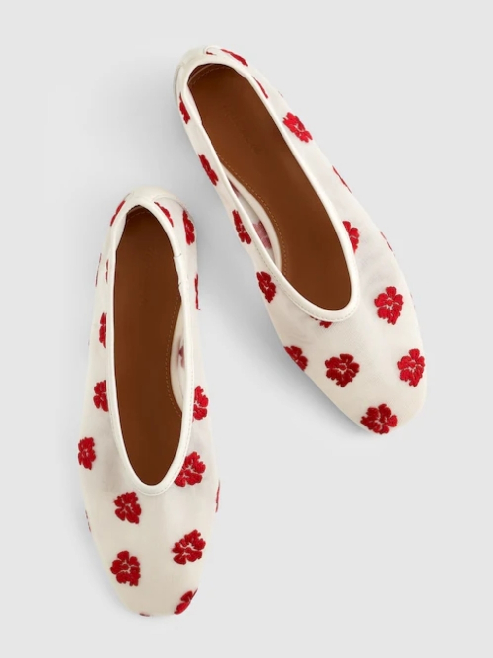 New! Madewell The Mylie Ballet Flat in Floral Mesh Vintage Ivory Multi 8.5